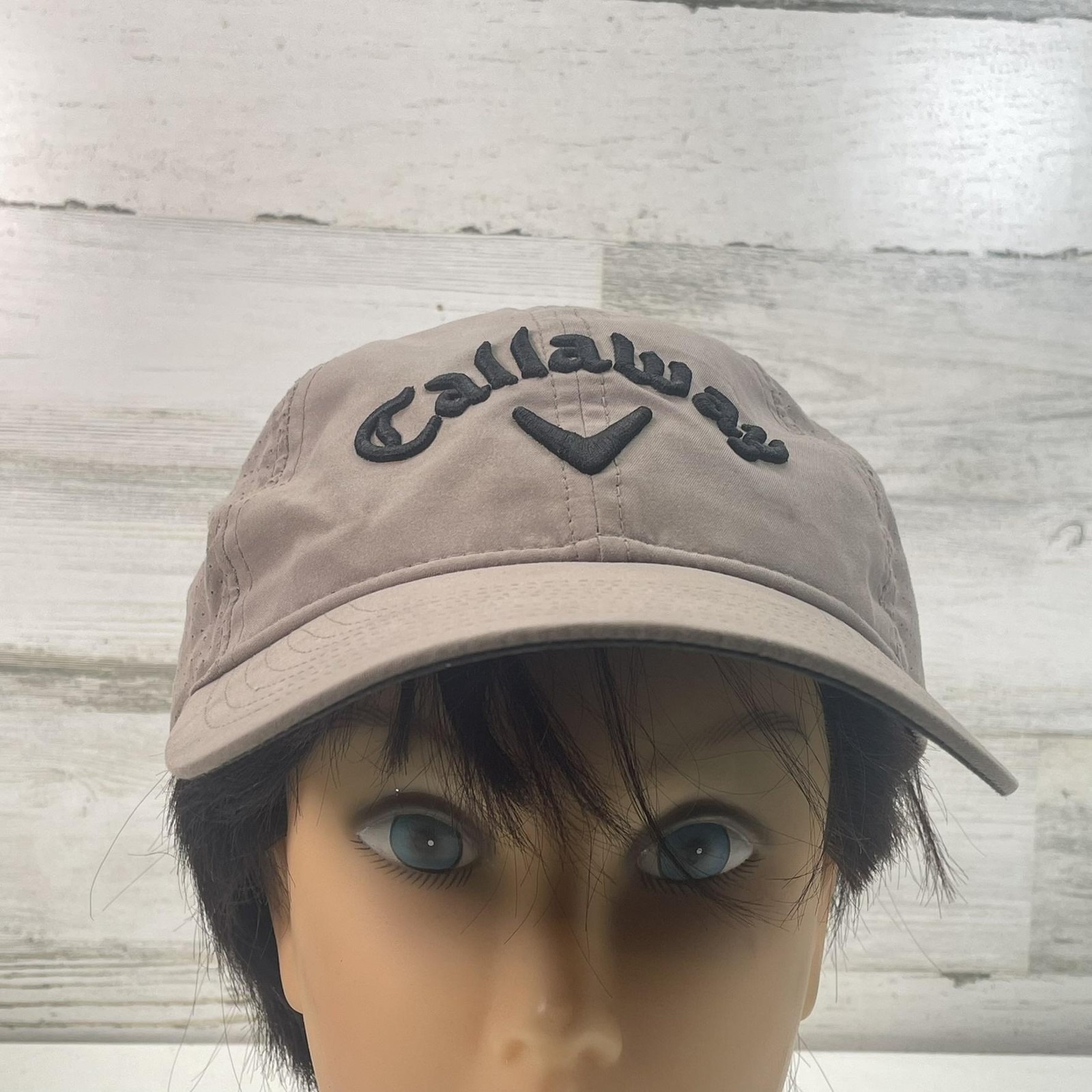 Callaway Hat Cap Strap Back One Size Beige Polyester Breathable Adjustable Mens